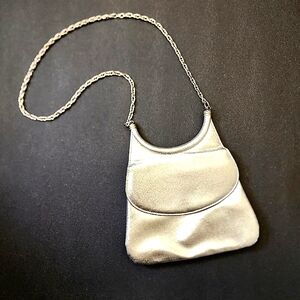 70s Vintage Silver Metallic Lamé Purse Bag Mod Disco